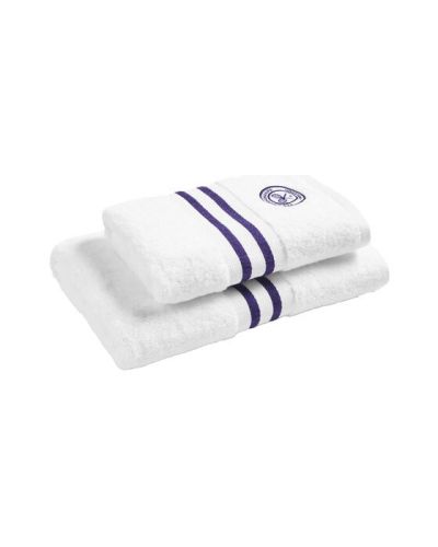 Wimbledon Baseline Stripe Towel Purple Set of 2