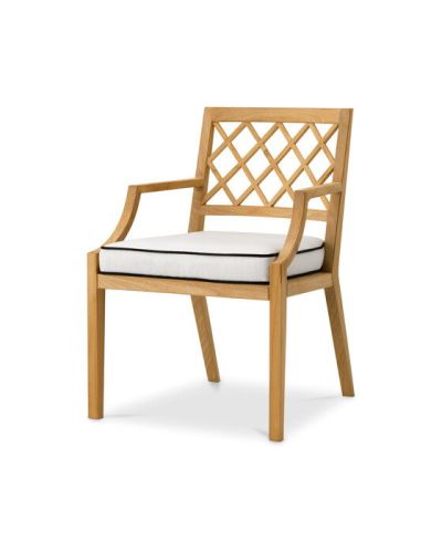 Eichholtz Outdoor Dining Chair Paladium with arm natural teak