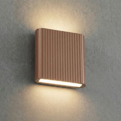 Raija LED-ulkoseinälamppu, tummanruskea, 19 cm, CCT – Lucande - Moderni - Alumiini - Kulmikas