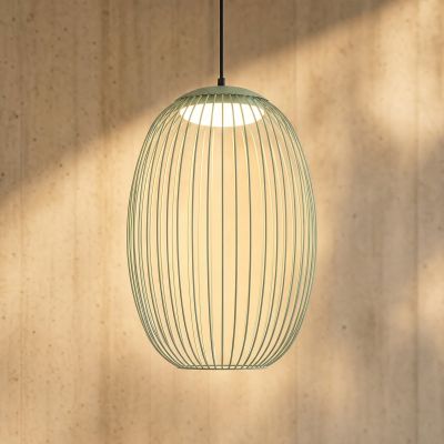 Richi LED-riippuvalaisin ulos, Ø 40 cm, vihreä, himmennettävä, IP44, metalli – Lucande - Moderni - Yksilamppuinen