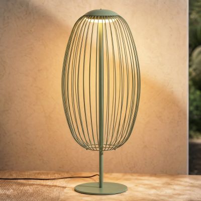 Richi LED-lattiavalaisin ulos, korkeus 90 cm, vaaleanvihreä, IP44, metalli – Lucande - Moderni - Yksilamppuinen