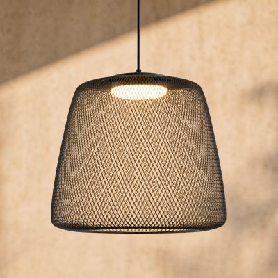 Korvyn LED-riippuvalaisin, musta, Ø 50 cm, portaattomasti himmennettävä – Lucande - Design - Metalli - Yksilamppuinen