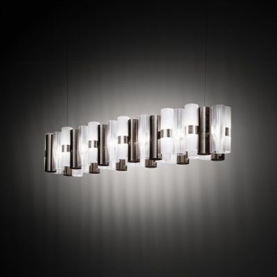 LED-riippuvalaisin La Lollo, tinanvärinen, 140 cm Slamp - Olohuone - Design - Muovi - Varjostimella