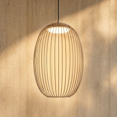 Richi LED-riippuvalaisin ulos, Ø 40 cm, beige, himmennettävä, IP44, metalli - Lucande - Moderni - Yksilamppuinen