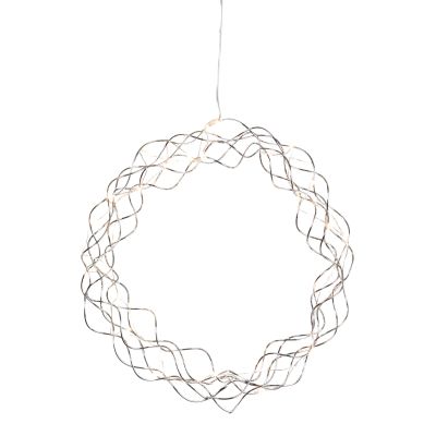 Star Trading Curly kranssi LED-valoilla 30 cm kromi