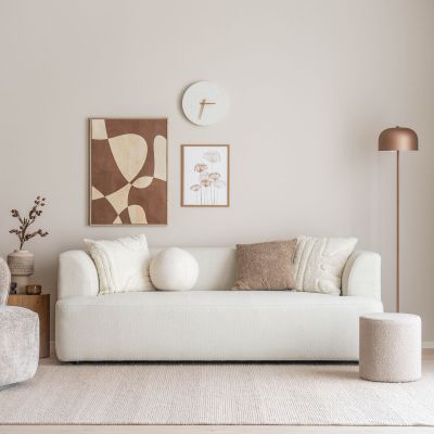 Veke Kaari 3-istuttava sohva vaalea beige Pixie 25, asiakaspalautus