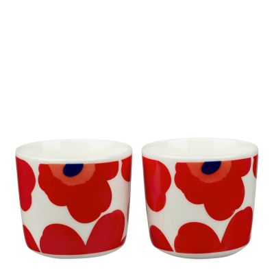 Marimekko - Oiva / Unikko Kuppi 20 cl 2 kpl Valkoinen/Punainen