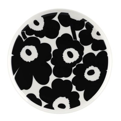 Marimekko - Oiva / Unikko Lautanen 25 cm Valkoinen/Musta