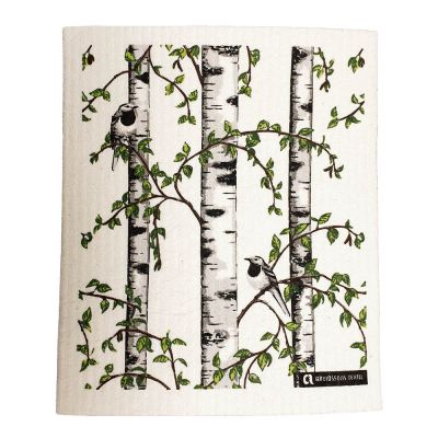 Arvidssons - Björkdungen Tiskirätti 17x20 cm Offwhite/Vihreä