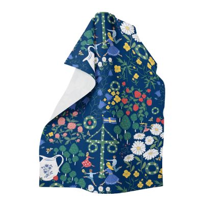 Arvidssons - Midsommardans Keittiöpyyhe 47x47 cm Sininen