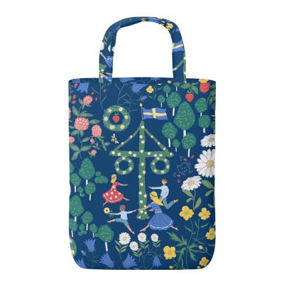 Arvidssons - Midsommardans Kangaskassi 27x20 cm Sininen