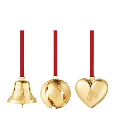Georg Jensen - 2026 Joulukoriste 25,2 cm 3 kpl Kulta