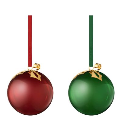 Georg Jensen - 2026 Lasipallo 9,2 cm 2 kpl Vihreä/Punainen
