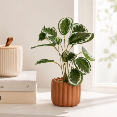 4Living Nukkumaija tekokasvi ruukussa 29 cm vihreä, terrakotta ruukku