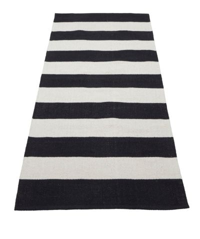 Veke Kallio puuvillamatto 80x250 cm musta/valkoinen