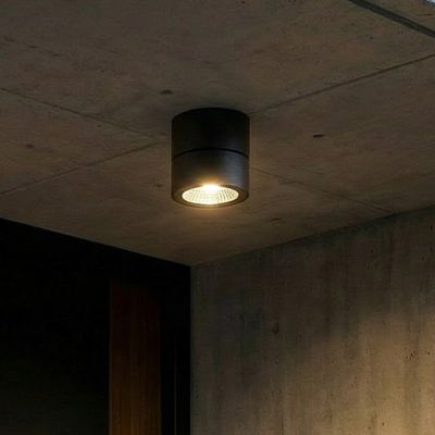 Nolivar LED-kattokohdevalo, musta, Ø 9 cm, IP54 Lindby - Terassi - Moderni - Alumiini - Pyöreä