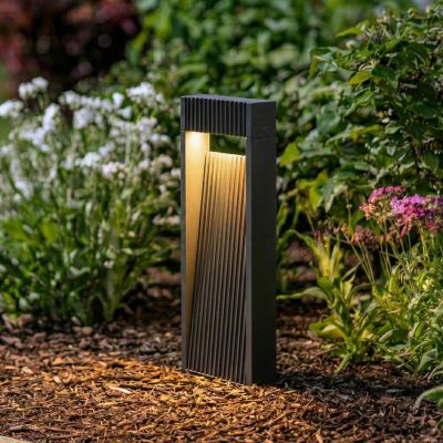 Tavion LED-pollarivalaisin, antrasiitti, IP65, 40 cm Lucande - Terassi - Moderni - Alumiini - Yksilamppuinen