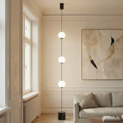 Darrow LED-lattiavalo, musta/opaalinen, lasi, himmennettävä Lucande - Olohuone - Moderni - Monilamppuinen