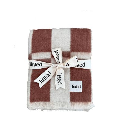 Tinted Hallin mohairviltti Off white-ruoste, 130x170 cm