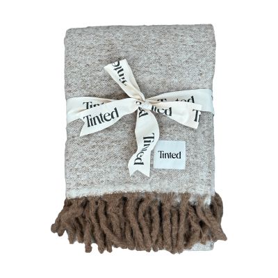 Tinted Fridh mohairviltti Ruskea–off white, 130x170 cm