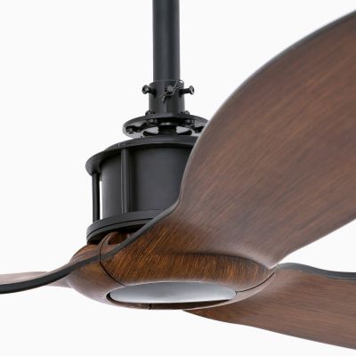 Just Fan M -kattotuuletin, halkaisija 128 cm, musta/tumma puu FARO BARCELONA - Olohuone - Metalli