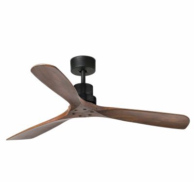 Lantau-kattotuuletin, halkaisija 132 cm, kaukosäädin, pähkinä/musta FARO BARCELONA - Olohuone - Moderni - Puu