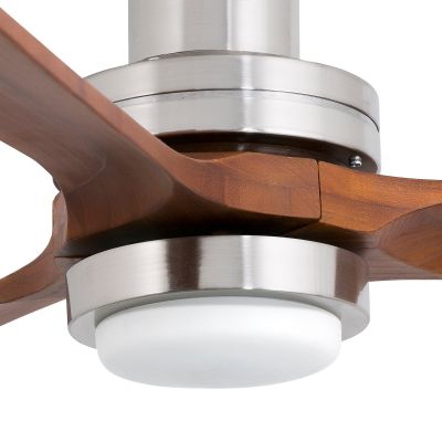 Lantau L -LED-kattotuuletin, halkaisija 132 cm, nikkeli/tumma mänty Lantau L LED FARO BARCELONA - Olohuone - Metalli
