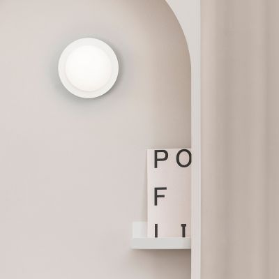 May LED-seinävalaisin, IP44, valkoinen FARO BARCELONA - Olohuone - Moderni - Lasi - Pyöreä