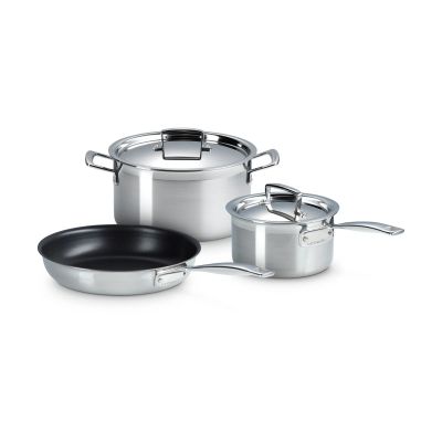 Le Creuset Le Creuset kattila- ja paistinpannusetti Ruostumatonta terästä, 3 osaa
