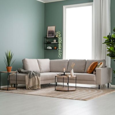 Veke Kairo avokulmasohva vasen hiekka Hygge 10, asiakaspalutus