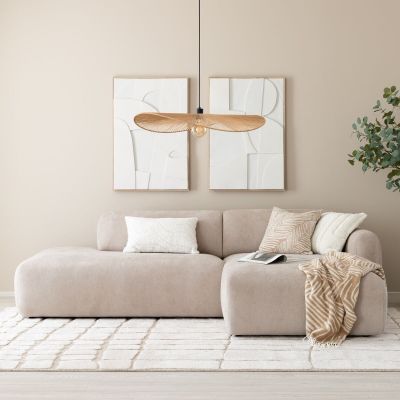 Veke Lumo divaanisohva avopäädyllä oikea Storm 06 beige, asiakaspalautus