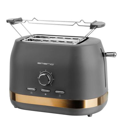 EMERIO - Leivänpaahdin 2 viipaletta 800W Harmaa/Kulta | Alk. 60,00 €