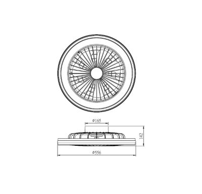 LED-kattotuuletin Gamer Big, musta, DC, hiljainen, RGB – Mantra Mantra Iluminación - Olohuone - Moderni - Muovi