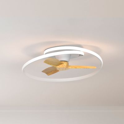 LED-kattotuuletin Ocean valkoinen/puu DC hiljainen CCT Mantra Iluminación - Olohuone - Moderni - Muovi - Rengas