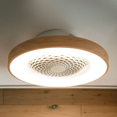 Älykäs LED-kattotuuletin Tibet, puunvärinen, hiljainen – Mantra Mantra Iluminación - Olohuone - Moderni - Metalli