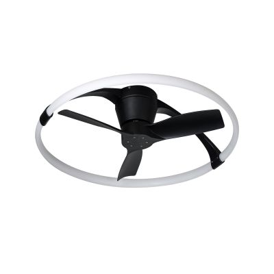 LED-kattotuuletin Nepal Mini, sovellus, musta/valkoinen – Mantra Mantra Iluminación - Olohuone - Moderni - Metalli - Rengas