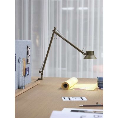 Dedicate Pöytävalaisin w/Clamp L2 Brown Green Muuto - Työhuone / toimisto - Alumiini