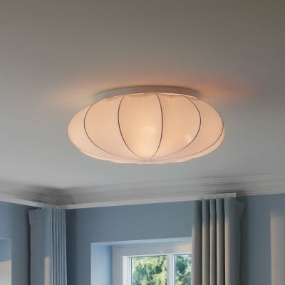 Aeron-kattovalaisin, valkoinen, halkaisija 60 cm, tekstiili, E27 Nordlux - Eteinen / käytävä - Metalli - Pyöreä