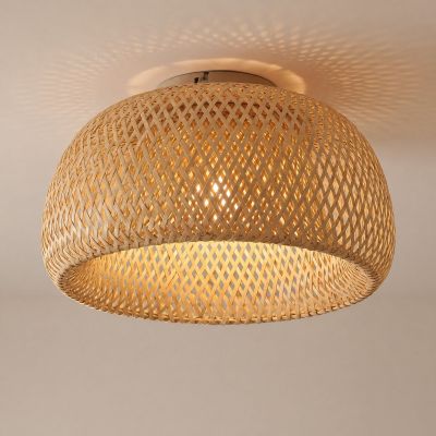 Jadwiga-kattovalaisin, bambu, Ø 45 cm, E27, puu – Lindby - Olohuone - Skandinaavinen - Yksilamppuinen