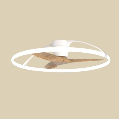 Älykäs LED-kattotuuletin Nepal, valkoinen/pähkinäpuu, DC Mantra Iluminación - Olohuone - Moderni - Metalli - Rengas