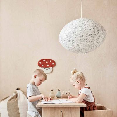 Moyo-lampunvarjostin, valkoinen/pisteet, halkaisija 41 cm – OYOY Living Design - Paperi / pahvi - Pyöreä