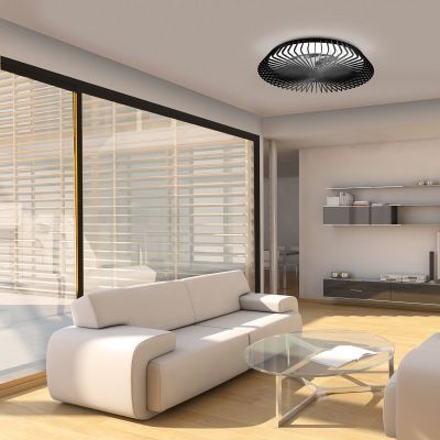 Himalaya-älykäs LED-kattotuuletin, musta, DC-moottori, hiljainen – Mantra Mantra Iluminación - Olohuone - Moderni - Metalli