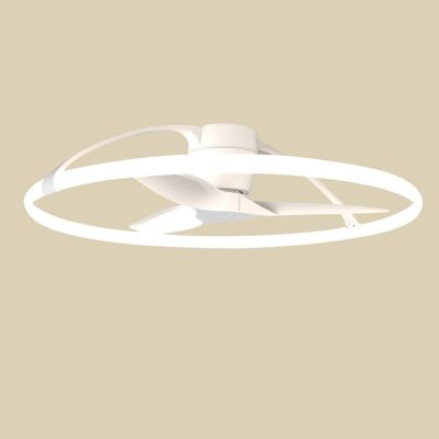 Smart LED-kattotuuletin Nepal, valkoinen, DC, hiljainen Mantra Iluminación - Olohuone - Moderni - Metalli - Rengas