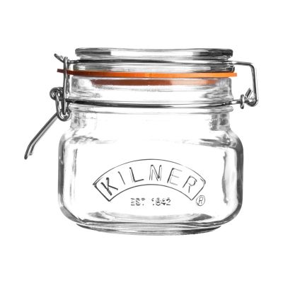 Kilner Kilner neliönmuotoinen säilykepurkki salpalla Kirkas, 0,5 l