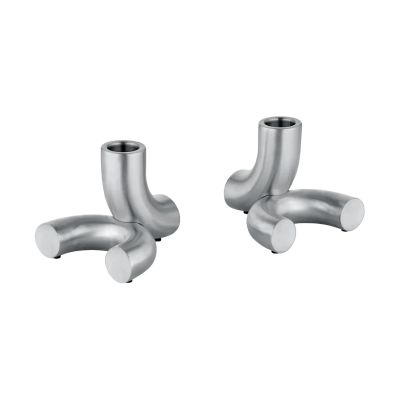 blomus Doodle kynttilänjalka 2-pack Matt harjattu ruostumaton teräs