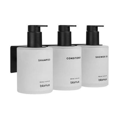 blomus Kirei lasipullot seinätelineellä 3-pack Valkoinen, liimakiinnitteinen