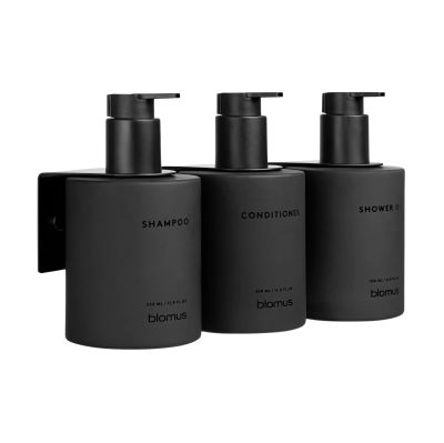 blomus Kirei lasipullot seinätelineellä 3-pack Smoke, asennetaan ruuveilla