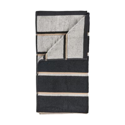 Zone Denmark saunapyyhe Black–vaaleanharmaa–kamelinruskea, 70x140 cm