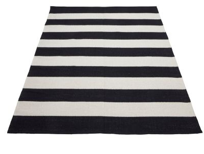 Veke Kallio puuvillamatto 160x230 cm musta/valkoinen