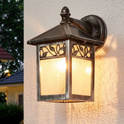 Winchcombe-ulkoseinävalaisin, musta/kirkas, IP44 – Elstead - Antiikki - Metalli - Yksilamppuinen